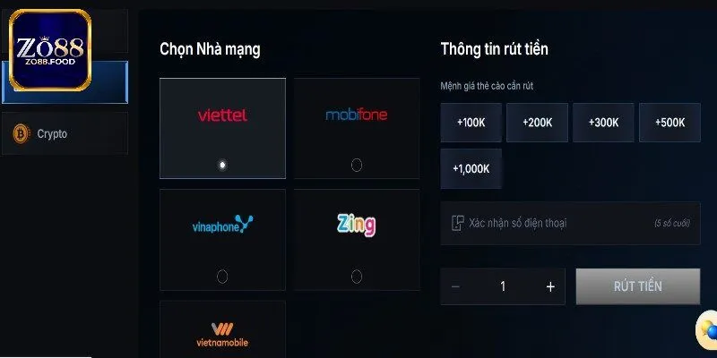 Xác định kênh rút tiền tiện lợi và nhập số tiền hợp lệ